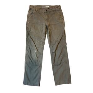 CARHARTT Moss Green Relaxed Rigby Double-Front Canvas Utility Work Pants 32x30